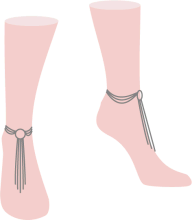Řetízky a náramky na nohu