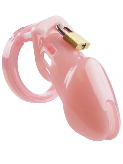 Pás cudnosti - plastový, růžový  (klícka na penis)
