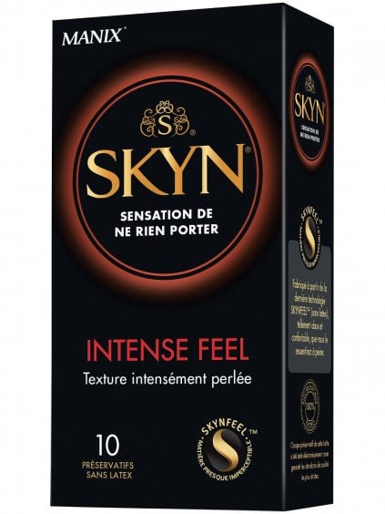 Ultratenké kondomy bez latexu Manix SKYN Intense Feel  vroubkované, 10 ks