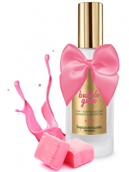 Masážní a intimní gel Bijoux Indiscrets 2 v 1  Bubble Gum, 100 ml