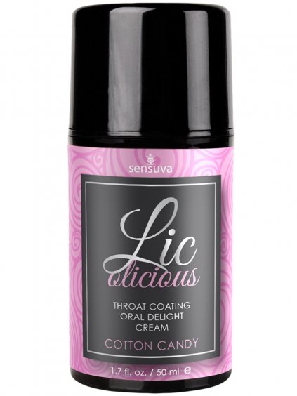 Orální krém na deepthroat Sensuva Lic-o-licious Cotton Candy  cukrová vata, 50 ml