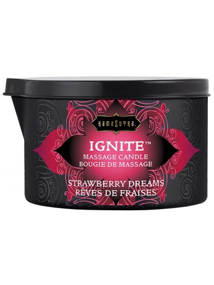 Masážní olejová svíčka Kama Sutra Ignite Strawberry Dreams  170 g