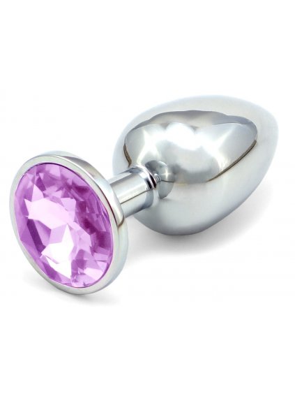 Kovový anální kolík se šperkem  světle fialový