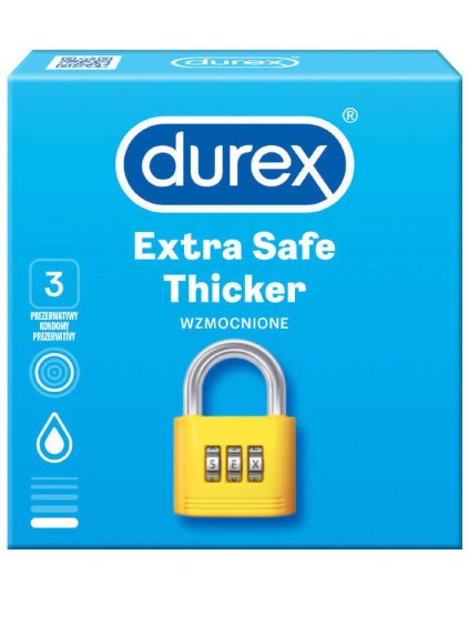 Zesílené kondomy Durex Extra Safe Thicker  3 ks