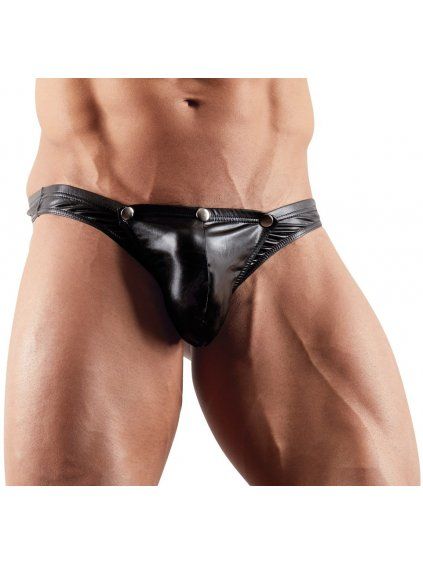 Lesklá tanga s odepínatelným poklopcem (Velikost S)