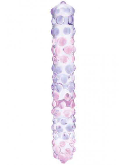 Skleněné dildo Gläs Purple Rose Nubby  18 cm
