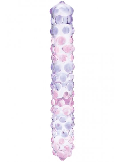 Skleněné dildo Gläs Purple Rose Nubby  18 cm