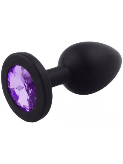Silikonový anální kolík se šperkem  světle fialový