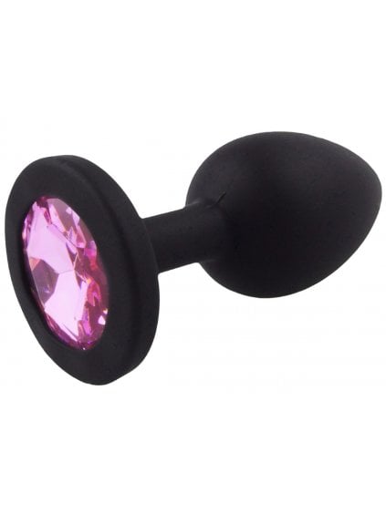 Silikonový anální kolík se šperkem  světle růžový
