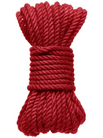 Konopné lano na bondage KINK Hogtied Bind & Tie 30 ft  9 m (červené)