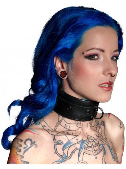 Široký kožený obojek ZADO (Velikost S/M)