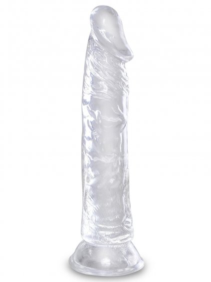 Dildo s přísavkou King Cock Clear 8"  21,8 cm