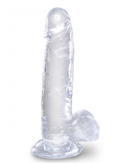 Dildo s varlaty a přísavkou King Cock Clear 7"  20,3 cm