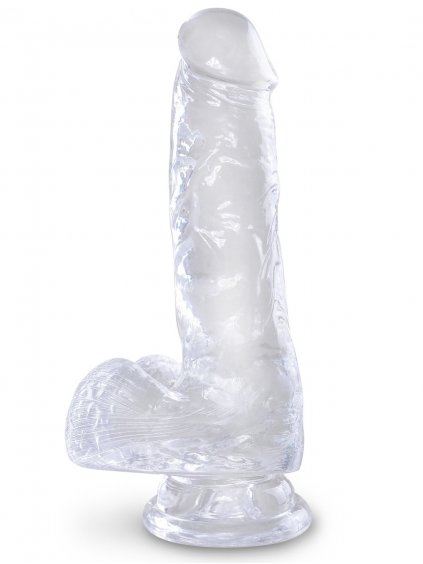 Dildo s varlaty a přísavkou King Cock Clear 6"  17,8 cm