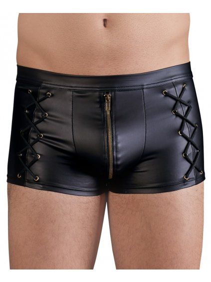 Lesklé boxerky s ozdobným šněrováním a zipem NEK (Velikost S)
