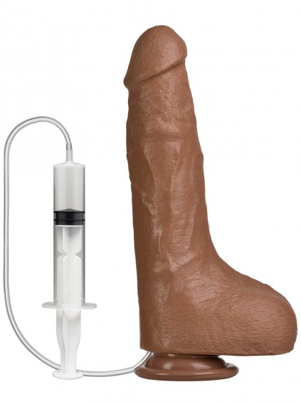 Stříkající dildo Doc Johnson Bust It  hnědé, 23 cm