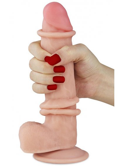 Tvarovatelné dildo s pohyblivou kůží a přísavkou Sliding Skin 8"