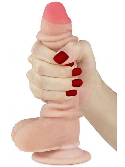 Tvarovatelné dildo s pohyblivou kůží a přísavkou Sliding Skin 7"