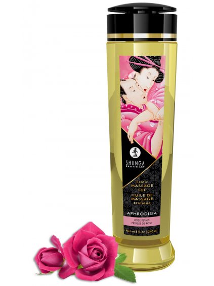 Masážní olej Shunga APHRODISIA Rose Petals  240 ml