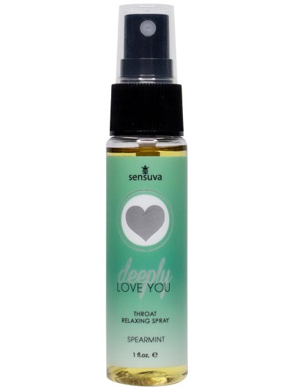 Uvolňující sprej na krk (na deepthroat) Sensuva Deeply Love You Spearmint  máta, 30 ml