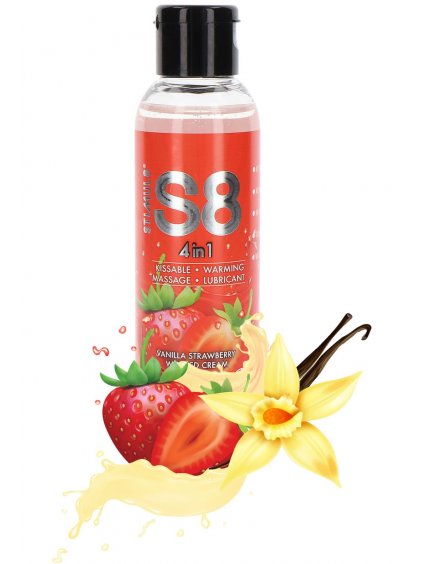 Lubrikační a masážní gel S8 4-in-1 Vanilla Strawberry Whipped Cream  125 ml