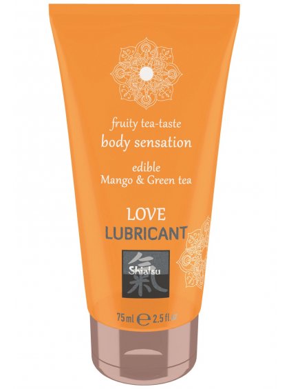 Ochucený lubrikační gel Shiatsu Mango & Green tea Love Lubricant  mango a zelený čaj, 75 ml