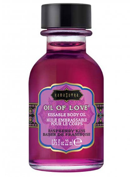 Slíbatelný tělový olej Kama Sutra OIL OF LOVE Raspberry Kiss  22 ml