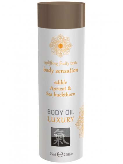 Jedlý masážní olej Shiatsu Body Oil Luxury Apricot & Sea buckthorn  75 ml