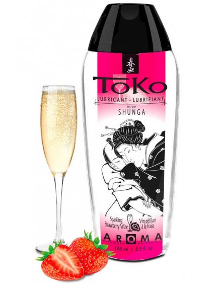 Ochucený lubrikační gel Shunga Toko Aroma Sparkling Strawberry Wine  165 ml