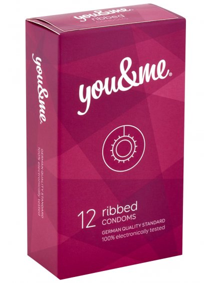 Vroubkované kondomy You & Me Ribbed  12 ks