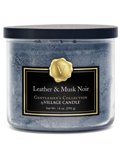 Vonná svíčka Village Candle Leather & Musk Noir  kůže a černý mošus, 396 g