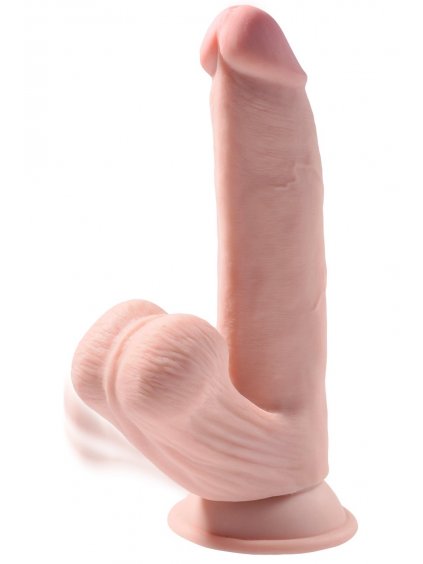 Realistické dildo s volnými varlaty King Cock Plus Triple Density Cock 8"