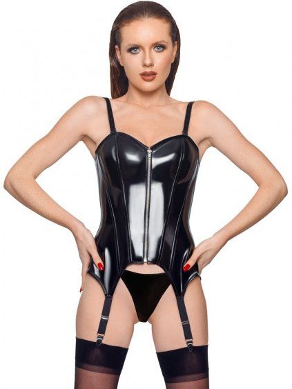 Lakovaný korzet se zipem, šněrováním (Velikost S)