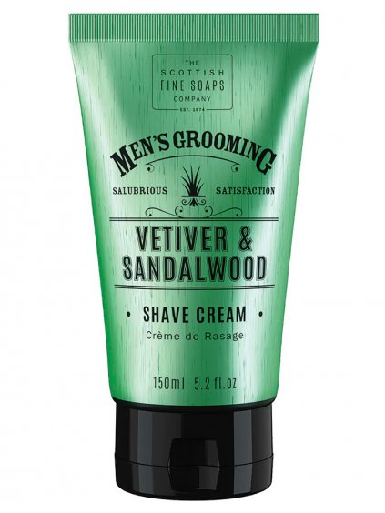 Pánský krém na holení Scottish Fine Soaps Vetiver & Sandalwood  vetiver a santalové dřevo, 150 ml