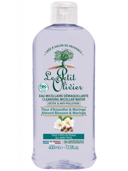 Čisticí micelární voda Le Petit Olivier  mandlový květ a moringa, 400 ml