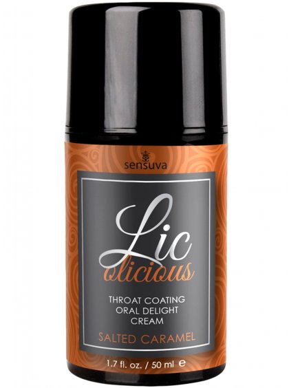 Orální krém na deepthroat Sensuva Lic-o-licious Salted Caramel  slaný karamel, 50 ml