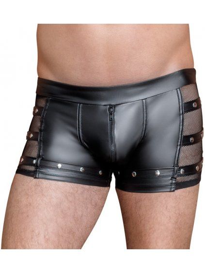 Lesklé boxerky se síťovanými vsadkami a popruhy NEK (Velikost S)