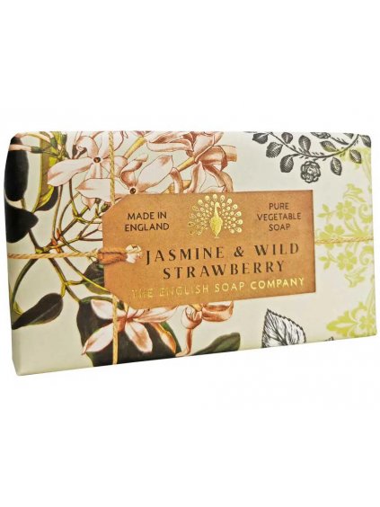 Luxusní tuhé mýdlo English Soap Company Jasmine & Wild Strawberry  jasmín a lesní jahoda, 190 g