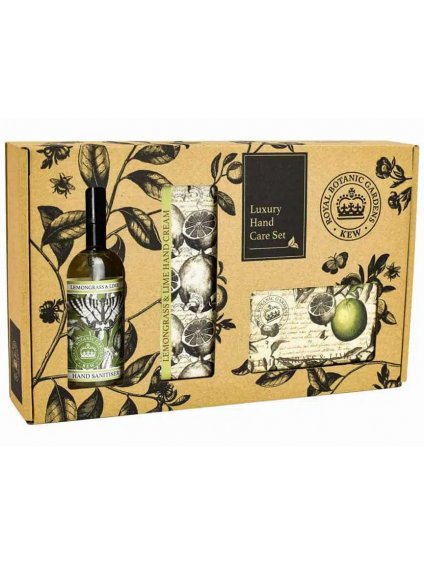 Sada pro péči o ruce English Soap Company Lemongrass & Lime  citronová tráva a limetka, 3 ks