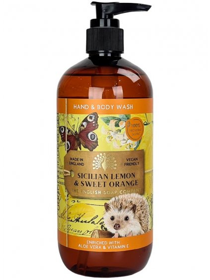 Mycí gel na ruce a tělo English Soap Company Sicilian Lemon & Sweet Orange  citron a pomeranč, 500 ml