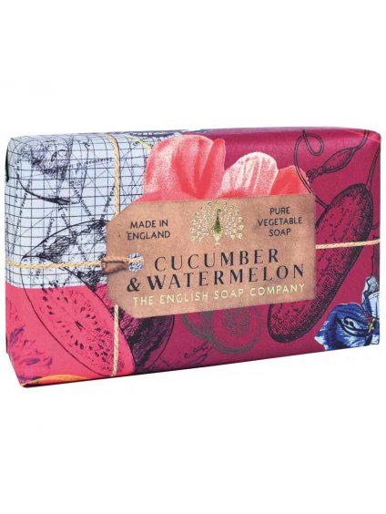 Luxusní tuhé mýdlo English Soap Company Cucumber & Watermelon  okurka a meloun, 190 g