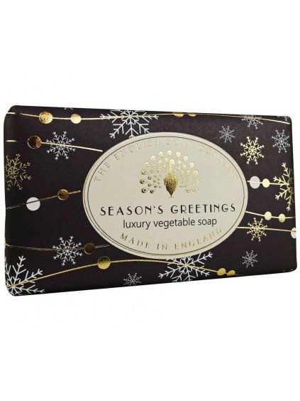 Luxusní tuhé mýdlo English Soap Company Season's Greetings  pomeranč a skořice, 190 g