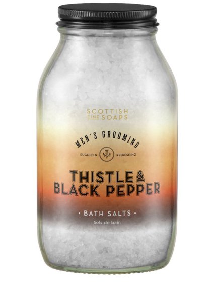 Pánská sůl do koupele Scottish Fine Soaps Thistle & Black Pepper  ostropestřec a černý pepř, 500 g