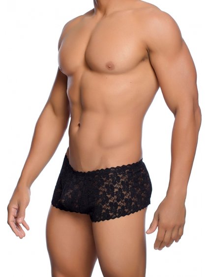 Pánské krajkové boxerky MOB, černé