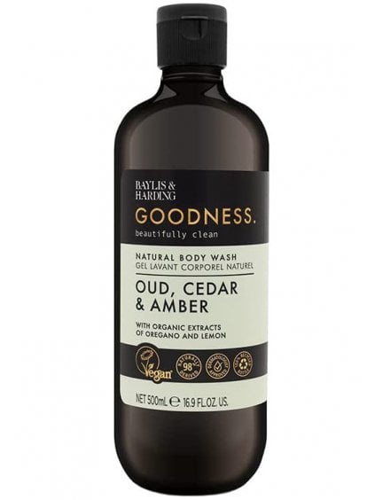 Sprchový gel Baylis & Harding Goodness Oud  Cedar & Amber – oud, cedr a ambra, 500 ml