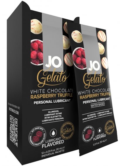 Lubrikační gel System JO Gelato Malinové lanýže v bílé čokoládě  10 ml