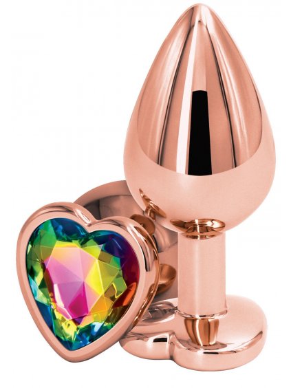 Kovový anální kolík se srdíčkem Rear Assets Rose Gold M