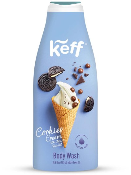 Sprchový gel Keff Cookies Cream Ice Cream  zmrzlina se sušenkami, 500 ml