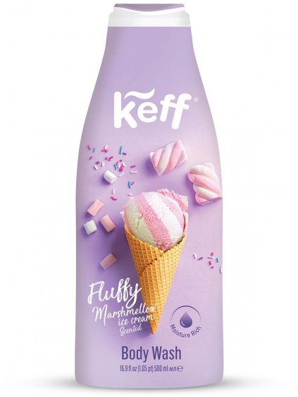 Sprchový gel Keff Fluffy Marshmallow Ice Cream  zmrzlina s marshmallow, 500 ml