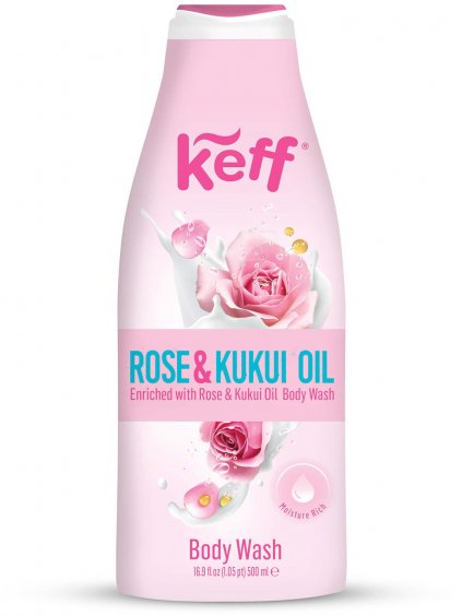 Sprchový gel Keff Rose & Kukui Oil  růže a kukui, 500 ml